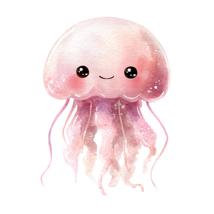 Cute Jellyfish Illustration V4 Vinyl Car Decal Sticker – Waterproof & UV-Resistant 3.4133333333333336"