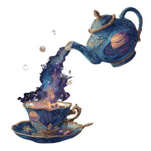 Cosmic Teapot Tattoo Vinyl Car Decal Sticker – Waterproof & UV-Resistant 3.4133333333333336"