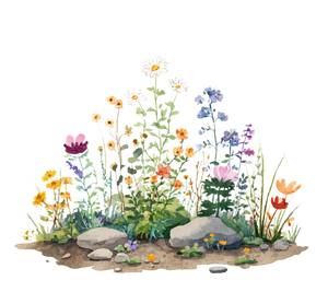 Wildflowers Illustration V4 Vinyl Car Decal Sticker – Waterproof & UV-Resistant 6.826666666666667"