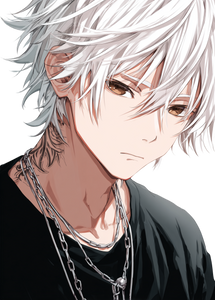 White-Haired Anime Man V2 Vinyl Car Decal Sticker – Waterproof & UV-Resistant 4.32"