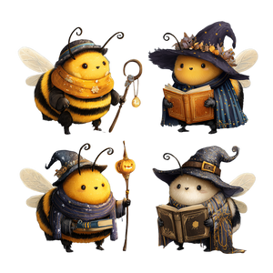 Cartoon Bees Halloween Vinyl Car Decal Sticker – Waterproof & UV-Resistant 3.4133333333333336"