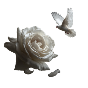 White Rose Dove V2 Vinyl Car Decal Sticker – Waterproof & UV-Resistant 3.4133333333333336"
