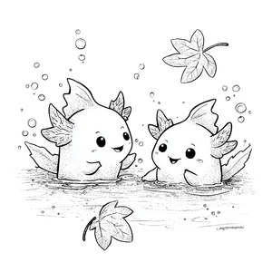 Cute Cartoon Axolotls Vinyl Car Decal Sticker – Waterproof & UV-Resistant 3.4133333333333336"