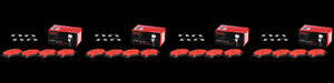 4x Brembo Ceramic Brake Pad Set Of 4 | Comfortable, Smooth Braking, Low Dust, Premium Hardware