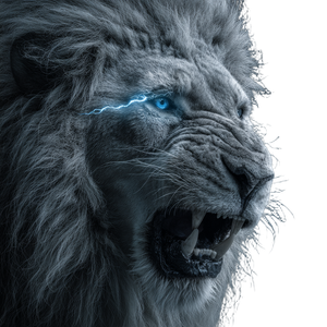 Glowing Lion Portrait Vinyl Car Decal Sticker – Waterproof & UV-Resistant 3.4133333333333336"