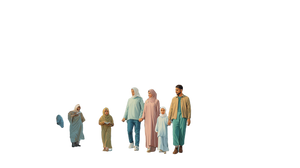 Muslim Family Walking Vinyl Car Decal Sticker – Waterproof & UV-Resistant 2.72"