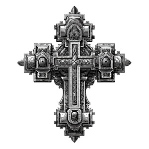 Orthodox Cross Illustration Vinyl Car Decal Sticker – Waterproof & UV-Resistant 3.4133333333333336"