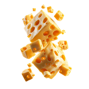 Falling Emmental Cubes Vinyl Car Decal Sticker – Waterproof & UV-Resistant 6.826666666666667"
