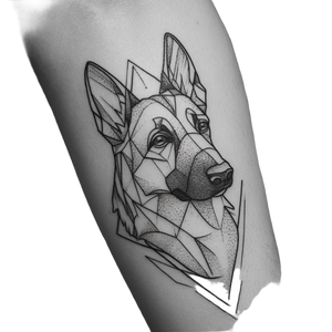 German Shepherd Tattoo V3 Vinyl Car Decal Sticker – Waterproof & UV-Resistant 3.4133333333333336"