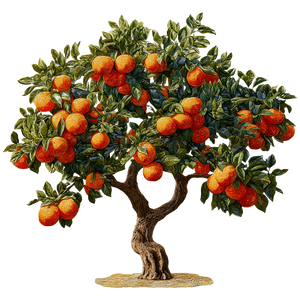 Orange Tree Magnet Vinyl Car Decal Sticker – Waterproof & UV-Resistant 3.4133333333333336"