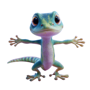 Animated Gecko Character Vinyl Car Decal Sticker – Waterproof & UV-Resistant 3.4133333333333336"