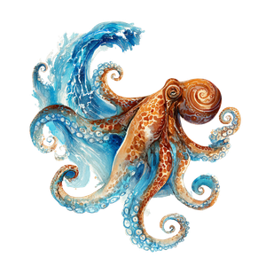 Watercolor Octopus V4 Vinyl Car Decal Sticker – Waterproof & UV-Resistant 3.4133333333333336"
