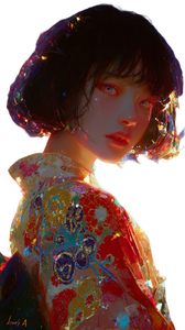 Japanese Girl Portrait V46 Vinyl Car Decal Sticker – Waterproof & UV-Resistant 9.706666666666667"