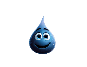 Smiling Water Drop V2 Vinyl Car Decal Sticker – Waterproof & UV-Resistant 3.2"
