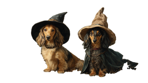 Witch Dachshunds Forest Vinyl Car Decal Sticker – Waterproof & UV-Resistant 5.4