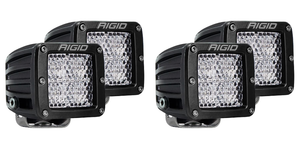 2x Rigid D-Series (Dually) LED Driving Lights | Diffused Flood Beam | 3168 Lumens | Unbreakable Lens | Set of 2 | Plug & Play Wiring | Off-Road Use