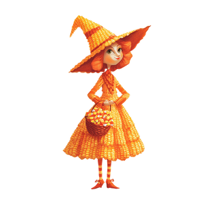 Candy Corn Witch Vinyl Car Decal Sticker – Waterproof & UV-Resistant 6.826666666666667"