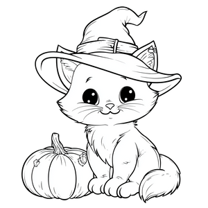 Witch Kitten Pumpkin V2 Vinyl Car Decal Sticker – Waterproof & UV-Resistant 6.826666666666667"