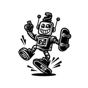 Happy Robot Logo Vinyl Car Decal Sticker – Waterproof & UV-Resistant 3.4133333333333336"