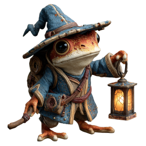 Wizard Frog Lantern Vinyl Car Decal Sticker – Waterproof & UV-Resistant 3.4133333333333336"