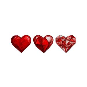 Stylized Heart Icons Vinyl Car Decal Sticker – Waterproof & UV-Resistant 6.826666666666667"
