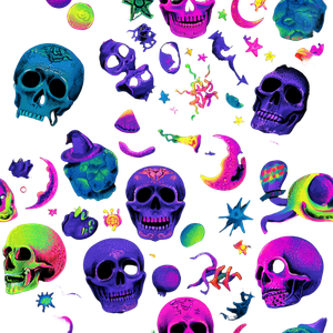 Neon Skull Pattern Vinyl Car Decal Sticker – Waterproof & UV-Resistant 3.4133333333333336"