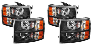 2x Enhance Visibility & Style | Xtune Headlight Assembly | Fits Various 2007-2014 Chevrolet Silverado Models | Crystal Clear Lens, Amber Reflector, Black Housing | Stock Bulb Compatible | Set Of 2 2x Enhance Visibility & Style | Xtune Headlight Assembly | Fits Various 2007-2014 Chevrolet Silverado Models | Crystal Clear Lens, Amber Reflector, Black Housing | Stock Bulb Compatible | Set Of 2