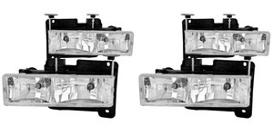 2x Upgrade Your Vehicle with ANZO USA Crystal Clear Halogen Headlight Assembly | Set Of 2 | 9005/ 9006 White Bulb | Chrome Housing