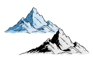 Cartoon Mountain Duo Vinyl Car Decal Sticker – Waterproof & UV-Resistant 2.986666666666667"