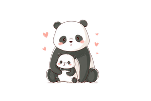 Panda Parent Baby Vinyl Car Decal Sticker – Waterproof & UV-Resistant 2.986666666666667"