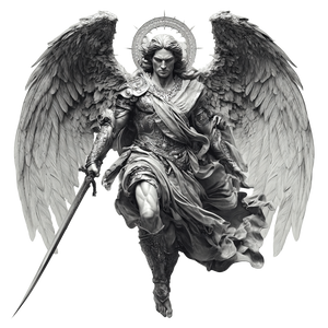 Archangel With Sword V6 Vinyl Car Decal Sticker – Waterproof & UV-Resistant 3.4133333333333336"