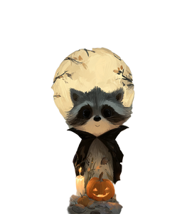 Vampire Raccoon Halloween Vinyl Car Decal Sticker – Waterproof & UV-Resistant 3.7866666666666666"