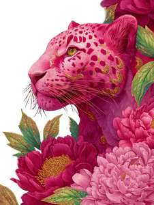 Golden-Curled Pink Leopard Vinyl Car Decal Sticker – Waterproof & UV-Resistant 8.213333333333333"