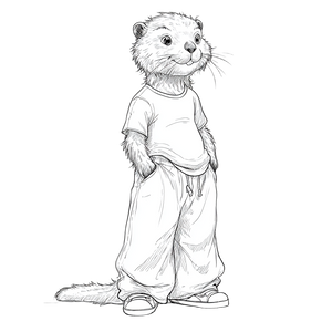 Curious Beaver Character Vinyl Car Decal Sticker – Waterproof & UV-Resistant 3.4133333333333336"