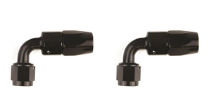 2x SpeedFX -8AN Black Aluminum 90 Degree Hose End Fitting | Full Swivel, Anodized, Made in U.S.A