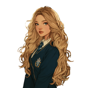 Ravenclaw Girl Illustration Vinyl Car Decal Sticker – Waterproof & UV-Resistant 6.826666666666667"