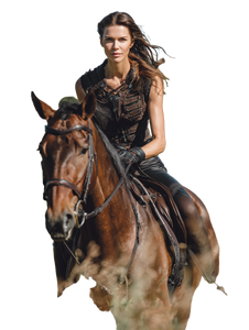 Woman Riding Horse V3 Vinyl Car Decal Sticker – Waterproof & UV-Resistant 8.213333333333333"