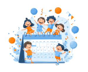 Happy Calendar Children Vinyl Car Decal Sticker – Waterproof & UV-Resistant 6.613333333333333"