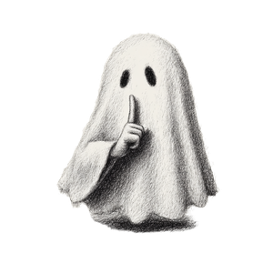 Shushing Drawn Ghost Vinyl Car Decal Sticker – Waterproof & UV-Resistant 3.4133333333333336"
