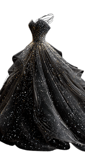 Sparkly Ball Gown Vinyl Car Decal Sticker – Waterproof & UV-Resistant 9.706666666666667"