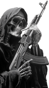 Grim Reaper Armed V6 Vinyl Car Decal Sticker – Waterproof & UV-Resistant 4.8533333333333335"