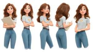 Smiling Pixar Woman V2 Vinyl Car Decal Sticker – Waterproof & UV-Resistant 5.4