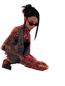 Tattooed Yakuza Woman V2 Vinyl Car Decal Sticker – Waterproof & UV-Resistant 8.213333333333333"