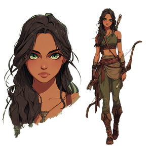 Naira Huntress Illustration Vinyl Car Decal Sticker – Waterproof & UV-Resistant 6.826666666666667"