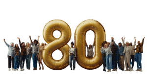 Golden 80 Celebration Vinyl Car Decal Sticker – Waterproof & UV-Resistant 5.4