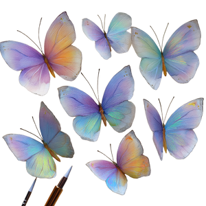 Pastel Iridescent Butterflies Vinyl Car Decal Sticker – Waterproof & UV-Resistant 3.4133333333333336"