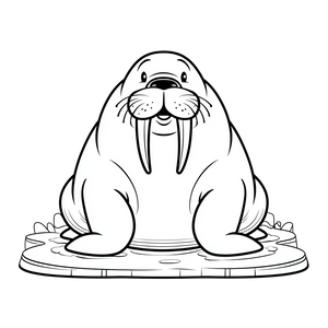 Cartoon Walrus Illustration Vinyl Car Decal Sticker – Waterproof & UV-Resistant 3.4133333333333336"