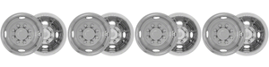 4x Coast To Coast Wheel Simulators | Fits 16 Inch Wheels | Polished Stainless Steel | Front And Rear | Snap-On | Set Of 4