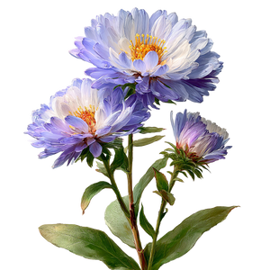 Aster Flower Illustration Vinyl Car Decal Sticker – Waterproof & UV-Resistant 3.4133333333333336"