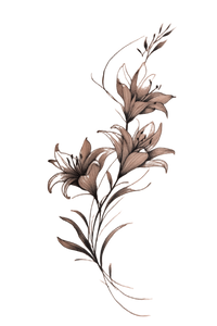 Lily Tattoo Design V2 Vinyl Car Decal Sticker – Waterproof & UV-Resistant 8.96"